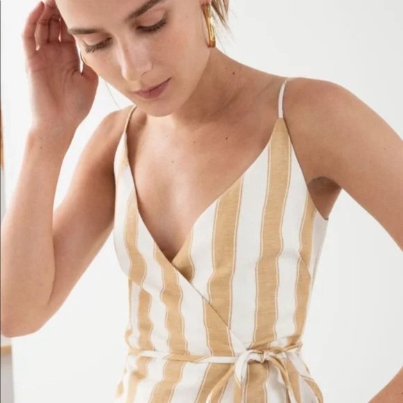 & Other Stories Mini Wrap Linen Lin Dress - Picture 4 of 5